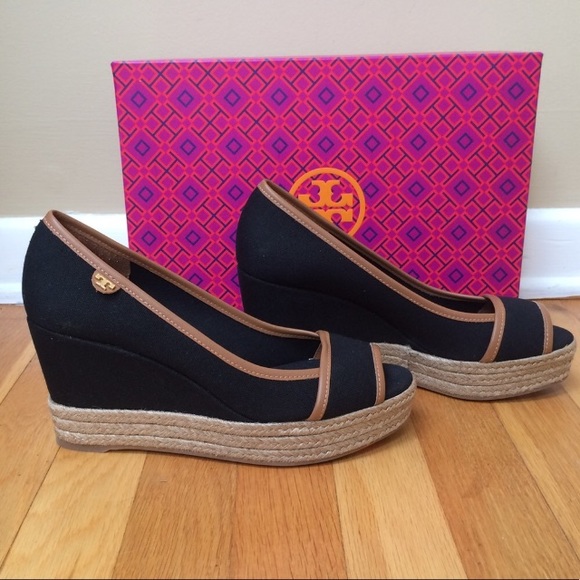 ⬇️TORY BURCH 'Majorca' Platform Peep Toe Wedges - Picture 4 of 8